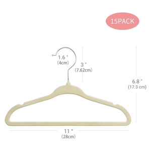 Cintres en velours de qualité supérieure, antidérapants, noirs, en plastique, à un seul niveau, pour économiser de l'espace dans les armoires et les salles de bain (vente en gros) - Product Image 2