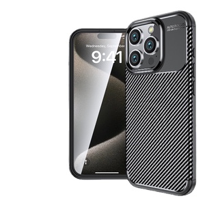 Cho Apple bọ cánh cứng sợi Carbon TPU mềm trường hợp <span class=keywords><strong>iPhone</strong></span> 16 Pro 16 Pro Max Tương thích <span class=keywords><strong>iPhone</strong></span> 15 14 Pro mô hình số bảo vệ trường hợp - Product Image 1