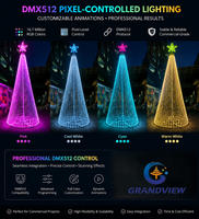 Lumières de Noël LED RGB géantes pour l'extérieur, motif arbre de Noël, contrôle DMX, structure métallique robuste, étanche pour l'affichage festif