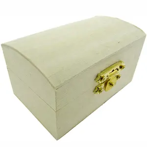 छोटे टिका हुआ लकड़ी के आभूषण खजाना चेस्ट ट्रिंकेट बॉक्स, सोने के अकवार के साथ प्राकृतिक लकड़ी का भंडारण बॉक्स