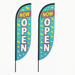 Teardrop bãi biển cờ Set với 4 mét nhôm Pole & Drive-on lốp cơ sở chữ thập chân túi nước & Carry Bag bán lẻ khuyến mãi - Product Image 1