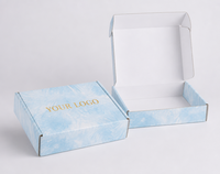 Boîte à vêtements personnalisée à motif marbré, design aquarelle, en carton ondulé, pour l'expédition de vêtements, avec logo imprimé, emballage pour vêtements