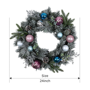 Corona Navideña Ecológica Personalizada al por Mayor, Corona Artificial Colgante, Corona Navideña Redonda Moderna - Product Image 2