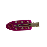 Barrettes à cheveux en acétate de luxe OEM Ume, sans pliage, incrustées de cristaux et de perles, barrettes à bec de canard brillantes, barrettes plates pour le maquillage