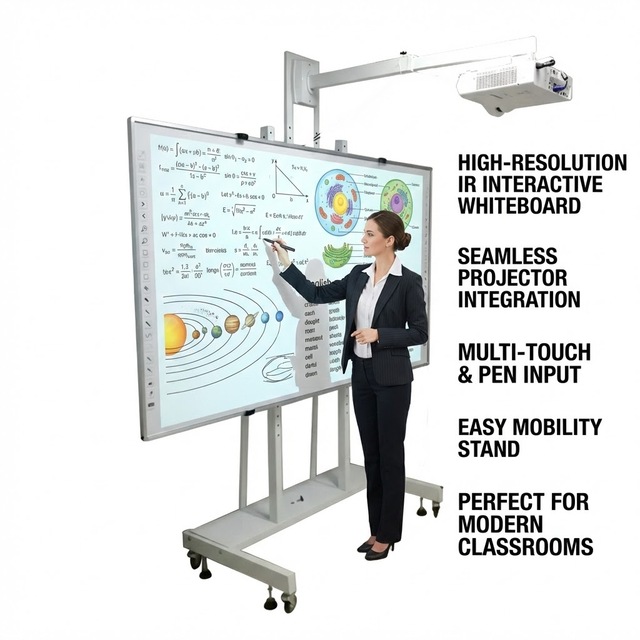 Interactive Boards 86 Inch Electronic Board Interactive Whiteboard with PET & Metal for School Classroom Teaching Kids Education