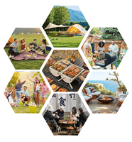 Grill de jardin multifonctionnel épais de 1,7 mètre, style américain, pour barbecue extérieur à domicile, en stock chez le fabricant