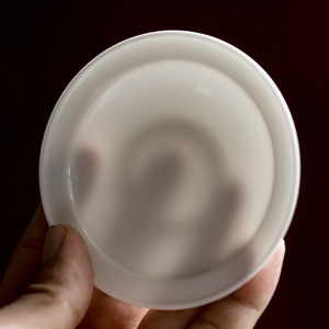 White Porcelain <b>Teacup</b> Coaster Round Ceramic Anti Scalding Kung Fu Tea Set Accessory Traditional Chinese Style - Product Image 1