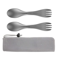 Couverts réutilisables de poche portables pliables pour voyage fourchette cuillère couteau baguettes Camping couverts argenterie ensemble