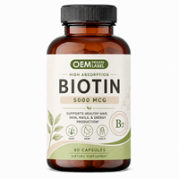 Capsules de biotine à marque privée avec collagène pour la santé des cheveux, de la peau et des ongles, complément beauté et soutien articulaire