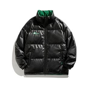 2023 veste en cuir brillant pour garçons hommes veste de mode en plein air en cuir <span class=keywords><strong>noir</strong></span> doudoune - Product Image 5