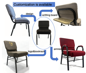 Sillas de Iglesia Apilables al por Mayor, Sillas de Iglesia de Aluminio con Reposabrazos para <span class=keywords><strong>Pastor</strong></span>, Sillas de Teatro Enlazables para Auditorios - Product Image 3