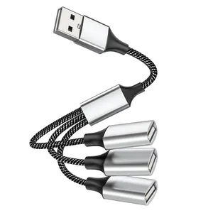 1 trong 4 ra cáp USB USB 2.0 một nam để ba nữ nhanh chóng sạc dữ liệu y Splitter Cable - 30cm