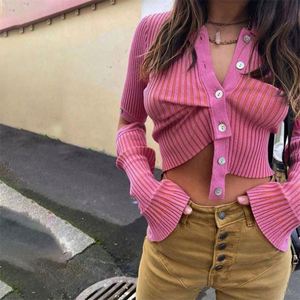Womens <strong>Short</strong> <strong>Sleeve</strong> Cropped Bolero Button Down <strong>Cardigan</strong> Sweater V-Necked Knitted <strong>Crop</strong> Top - Product Image 3
