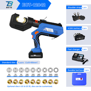 ECT-12042 12T 700bar Pince à sertir <span class=keywords><strong>hydraulique</strong></span> à batterie 42mm C-Head Rotation 360° Cu50-400mm2 Al300mm2 LCD Sans fil - Product Image 5