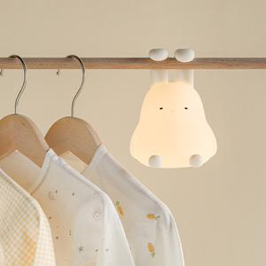 Hangable and Foldable Rabbit Ear Net <strong>Red</strong> Animal <strong>Night</strong> <strong>Light</strong> <strong>Baby</strong> Feeding Soft Silicone Smart LED Desk Lamp - Product Image 6