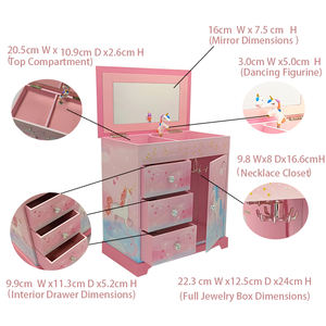 Carillon Portagioie con Design Unicorno Magico di Jakos Factory, con Cassetti e Porta, con Bella Musica da Sogno - Product Image 2