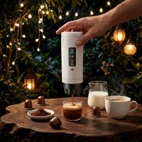Machine à expresso portable 20 bars, modèle 2026, électrique USB, compatible capsules et café moulu, en acier inoxydable, pour voyage et camping