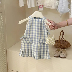 Abito da donna con stampa floreale rosso Plaid da foresta vestito da gilet estivo nuovo stile per bambini - Product Image 1