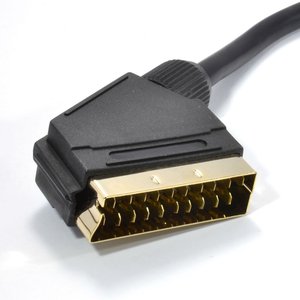 Cavo <span class=keywords><strong>Scart</strong></span> a 21 Pin con Connettore Placcato in Oro Nero - Product Image 3