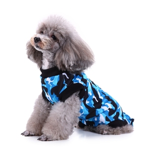 Traje de recuperación de mascotas de verano lindo de lujo Camiseta de poliéster transpirable <span class=keywords><strong>para</strong></span> cachorros Chaleco quirúrgico de heridas abdominales <span class=keywords><strong>para</strong></span> esterilización - Product Image 1