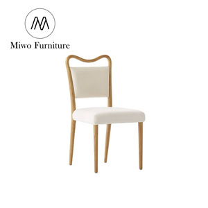 Modern basit retro tarzı doğal katı ahşap yemek sandalyesi meşe keten kadife kumaş otel ziyafet yemek odası cafe yemek sandalyesi - Product Image 1