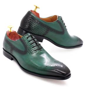 حذاء رسمي من الجلد للمناسبات, حذاء رسمي من الجلد مناسب للحفلات وحفلات الزفاف ، أسود فاخر من البروغ ، حذاء أكسفورد - Product Image 6