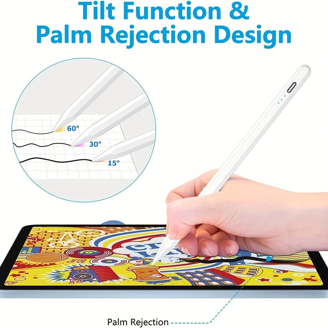 White Metal Active Capacitive Stylus Pen for Phone Tablet Screen Touch Sensing Technology Universal Replacement
