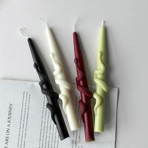 Bougie conique d'Halloween de 25cm de haut Bougeoir en cire de soja serpent pour décor de table effrayant pour Noël, Pâques et fêtes à la maison - Product Image 3