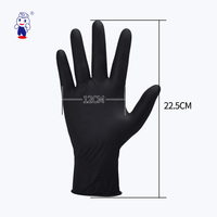 100 pièces de gants d'examen dentaire jetables en nitrile noir sans poudre, compatibles écrans tactiles, longueur 23 cm, pour usage manuel pur, économiques et sécurisés