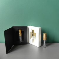 Caja de Perfume Moderna, Ecológica, Reciclable e Impermeable, Mini Caja de Papel Cuadrada Blanca y Negra para Viajes, Embalaje de Regalo para Aceites de Fragancia