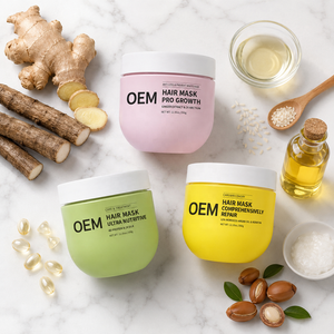 Masque capillaire 3-en-1 personnalisé OEM en marque blanche, ultra-nutritif avec protéines 4D, extrait de gingembre 2X soyeux, huile d'argan et kératine - Product Image 1
