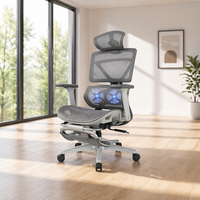 Chaise de bureau avec cadre en plastique maillé et réglage manuel
