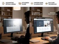 Lampe de bureau intelligente moderne et simple avec écran LED en aluminium USB-C flexible, commande tactile, facile à clipser, pour l'étude et le travail.