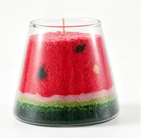 Bougie d'art sablé en verre superposé, avec cire perlée colorée, motif paysage marin coucher de soleil, faite à la main, pour décoration intérieure, cadeau, Diwali, bars, vente en gros