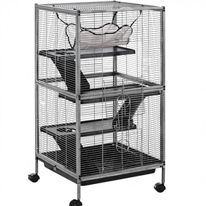 Gabbia a 4 Piani per Ratti, Porcellini d'India, Conigli, Furetti, 45 Pollici di Altezza, Deluxe con Ruote, in Metallo, per Piccoli Animali, Chinchilla, Gattini - Product Image 1