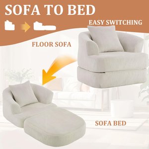 Extendable Reversible Chaise Sleeper <b>Sofa</b> with Quick Setup Eco-Friendly Design <b>for</b> <b>Living</b> <b>Room</b> Bedroom & Hotel Use - Product Image 4