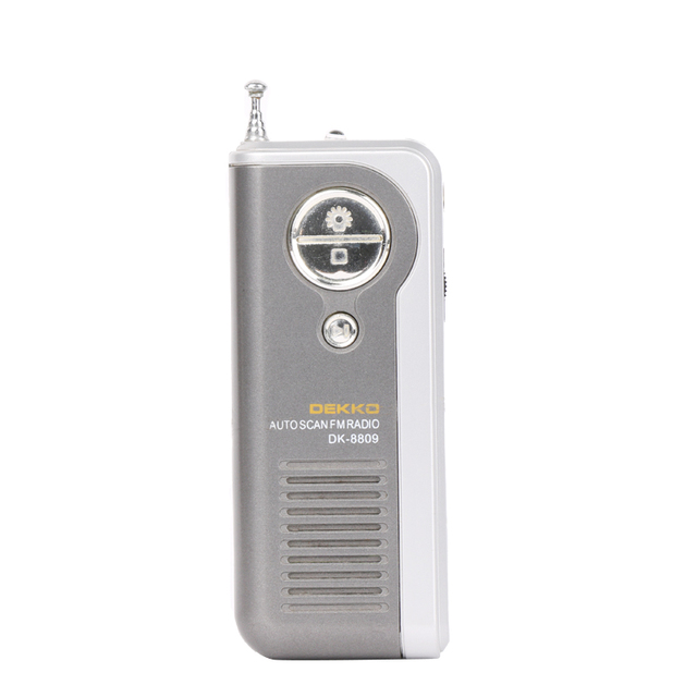 DEKKO DK-8809 Mini Portable Auto Scan FM Radio 88-108 MHz Built-In Speaker Lasting Antenna Battery Powered CE ROHS Certified