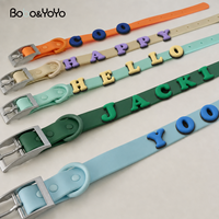 Collier pour animaux de compagnie (chien ou chat) en silicone et PVC, personnalisé avec logo, design premium, étanche, ajustable, avec breloques.
