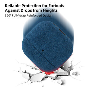 Individuelles Logo Alcantara-Leder Kopfhörer-Etui für AirPods 1/2/3/4 Kopfhörer-Zubehör AirPodsPro/<span class=keywords><strong>2.</strong></span> Generation - Product Image 5