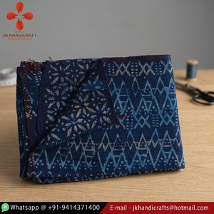 Manta Kantha Bordada a Mano con Sari Indio Vintage de Color Índigo - Product Image 1