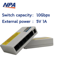 Commutateur réseau Gigabit ANPA 5 ports empilable 4,8 Gbit/s, boîtier plastique, Plug & Play de bureau avec QoS, garantie 2 ans pour caméra IP – En stock
