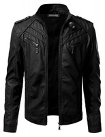Nouvelle conception 2024, veste en cuir imperméable grande taille, style motard vintage avec clous et chaînes, fermeture à glissière et boutons pour l'hiver