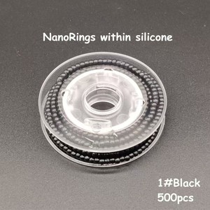 Nano anillos precargados con silicona para extensión de cabello Nano Tip Nano Beads 2,9*1,6mm 500 uds/rollo - Product Image 2