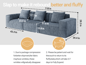 Modular Sectional <b>Sofa</b>, Convertible Tofu Block <b>Sofa</b> Floor <b>Sofa</b> <b>Bed</b> Armrest Comfy <b>Sofa</b> <b>Bed</b> Compressed <b>Sofa</b> Compression <b>Sofa</b> - Product Image 2