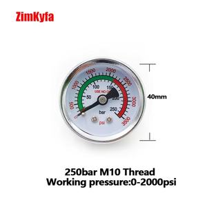Nuevo Manómetro de Doble Rango para Herramientas Neumáticas con Medidor de Presión de 10 bar/250 bar/3500 psi, Rosca M10*1 1/8 NPT para Estaciones de Llenado y Amoladoras - Product Image 2