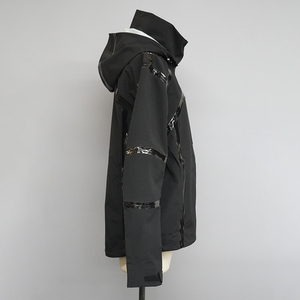 Veste imperméable de randonnée en tissu dur noir personnalisée, coupe-vent de montagne - Product Image 2