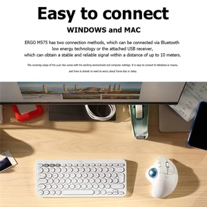 <span class=keywords><strong>Logitech</strong></span> ERGO M575 Trackball inalámbrico Ratón ergonómico Modo dual Recargable Inalámbrico USB Óptico Ratón para juegos y oficina - Product Image 3