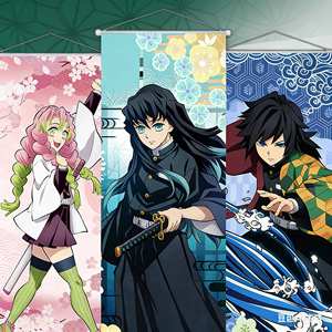 新款鬼灭之刃挂画卷轴长款卡通竈門禰豆子海报挂画装饰节日礼物动漫周边 - Product Image 2