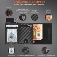 Dompet Kartu Kredit Lipat Tiga Kulit Mikrofiber Penjualan Panas Pabrik dengan Kantong Koin Ber-resleting RFID Smart Metal