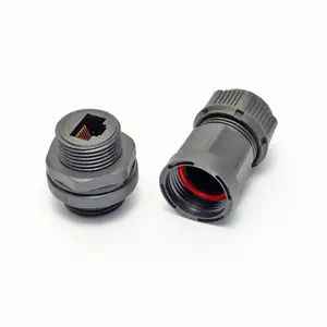 Đầu Nối Vách Ngăn Gắn Bảng Chống Nước RJ45 8P8C Đầu Nối Ổ Cắm RJ45 M19